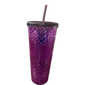 New Starbucks 2023 Valentine's Day Venti Cold Tumbler Jeweled Purple Taffy